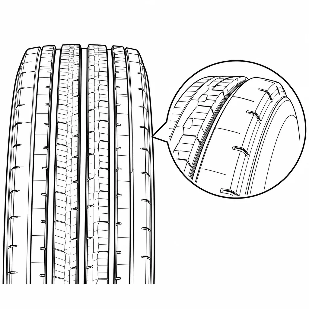 Schéma illustratif : Épaules à forte proportion de gomme et faiblement ajourées