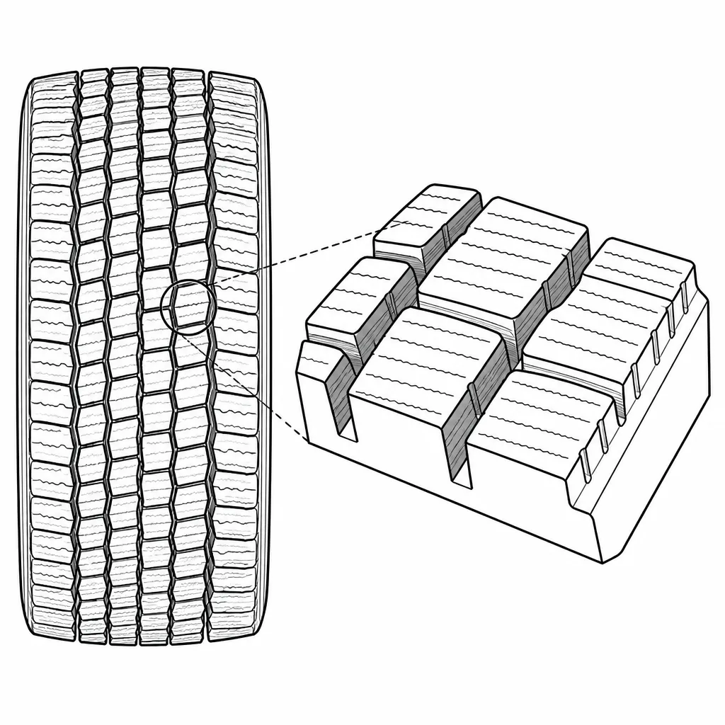 Schéma illustratif : Petits pavés rectangulaires présentant un rapport périmètre-surface élevé