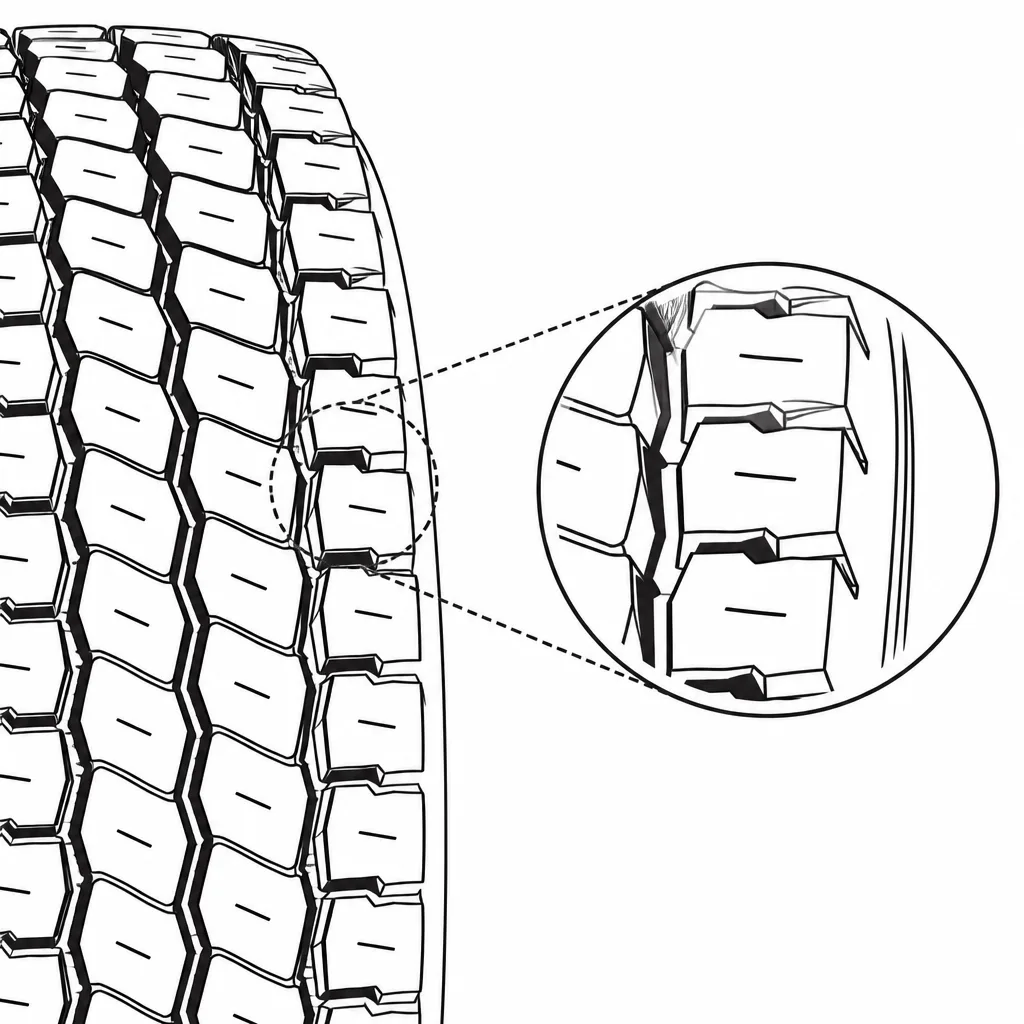 Schéma illustratif : Épaules ouvertes à blocs individuels crénelés