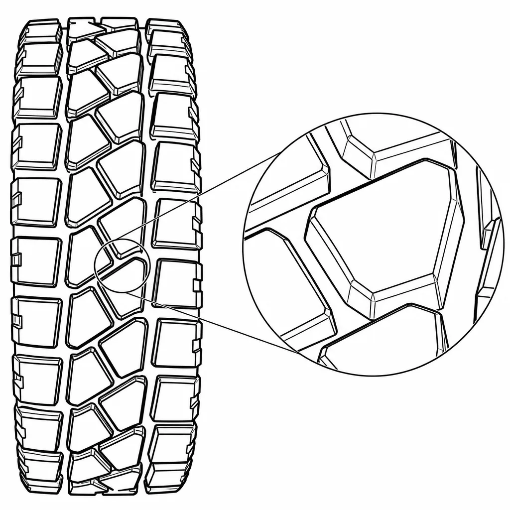 Schéma illustratif : Pavés polygonaux massifs faiblement lamellisés