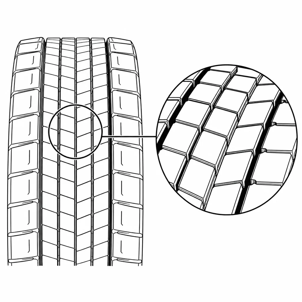 Schéma illustratif : Rangées centrales de pavés rectangulaires étroits et régulièrement alignés
