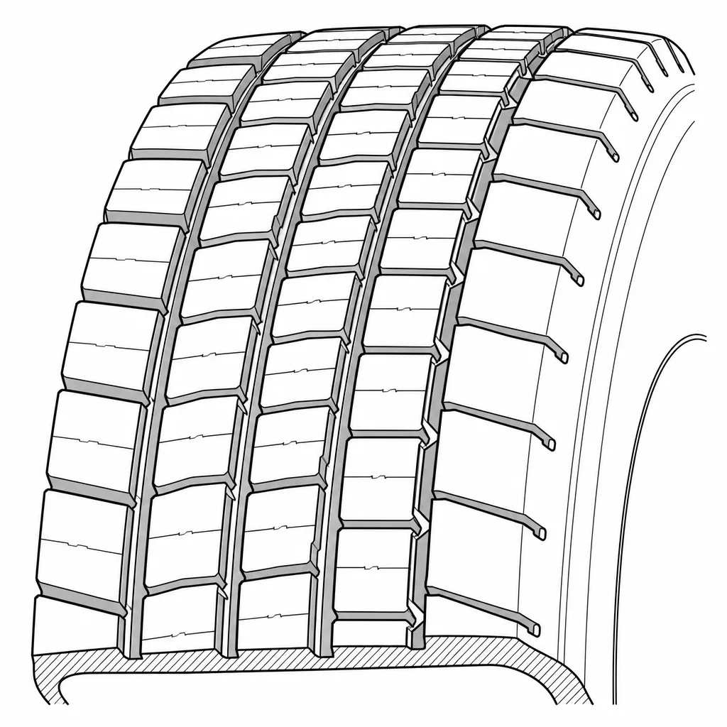 Schéma illustratif : Blocs d’épaule larges avec encoches extérieures