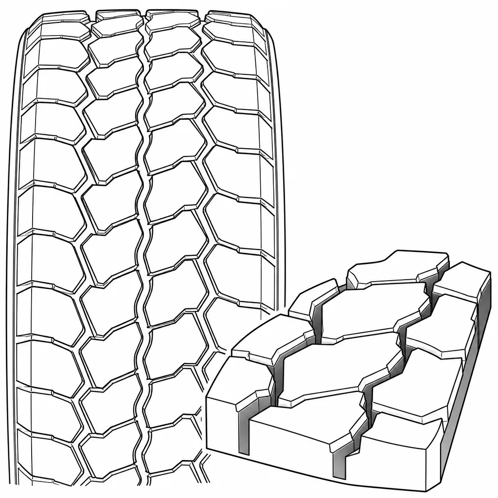 Schéma illustratif : Grands blocs polygonaux centraux à contours imbriqués