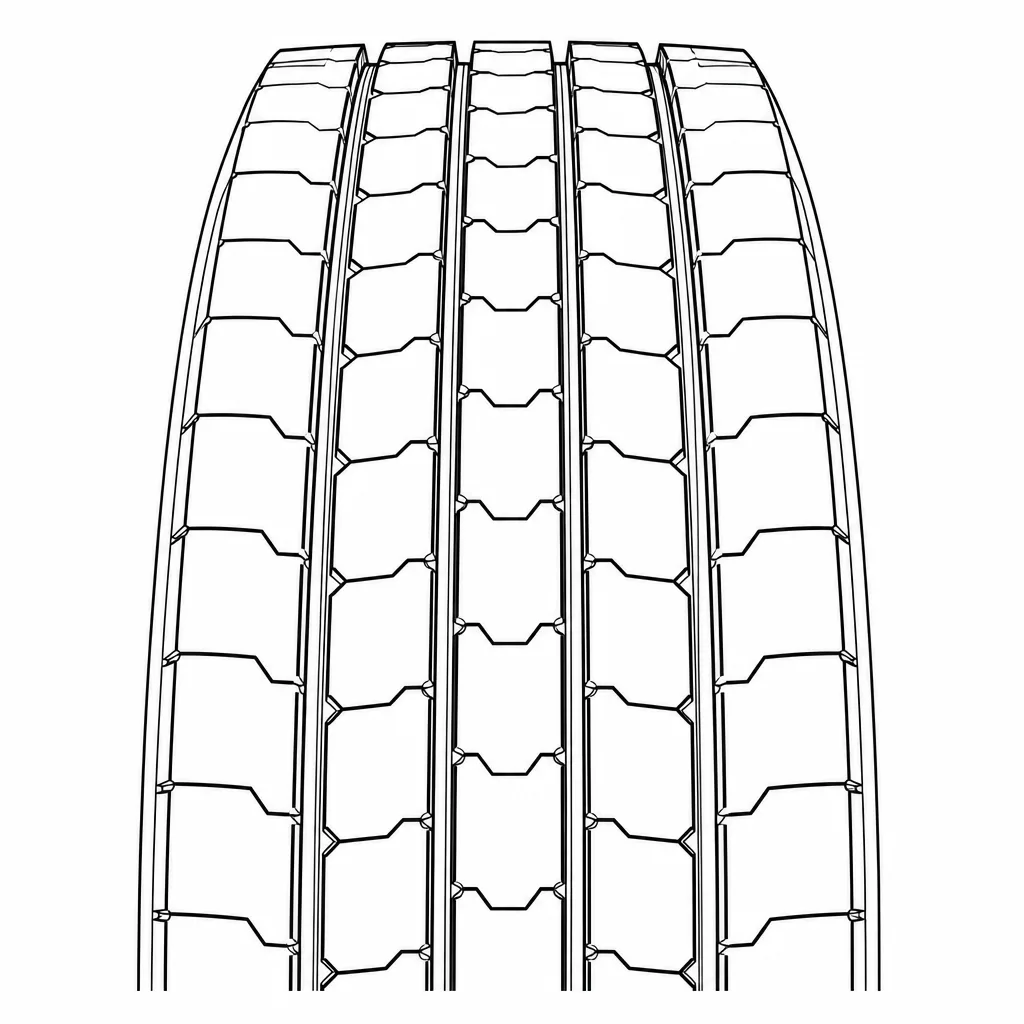 profil routier symétrique à pavés, quatre rainures, non lamellisé