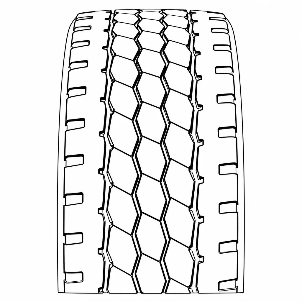profil routier symétrique à pavés zigzag non lamellisés, épaules crénelées
