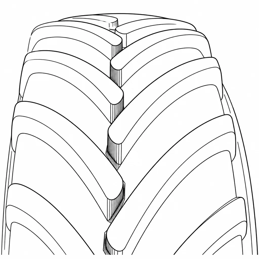 Schéma illustratif : Rainures diagonales profondes et largement ouvertes