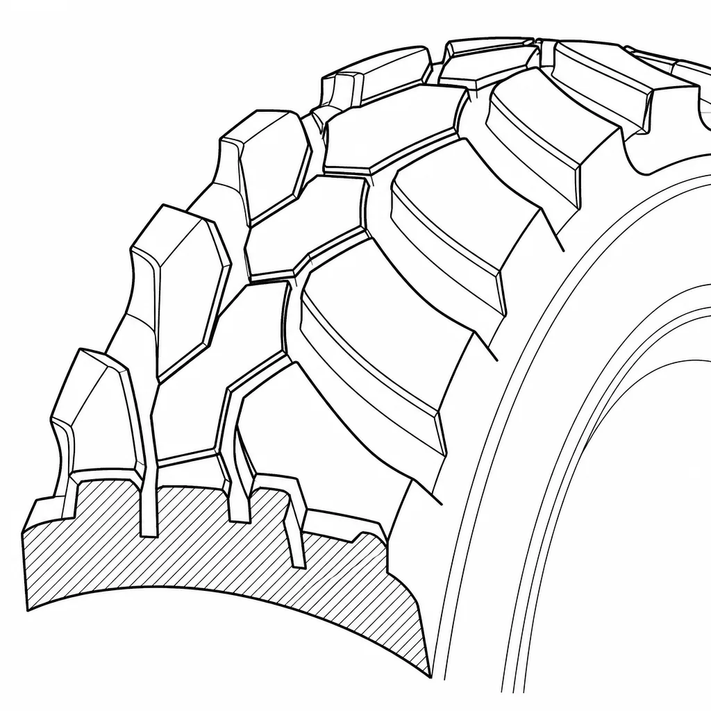 Schéma illustratif : Crampons d’épaule isolés par de profondes découpes