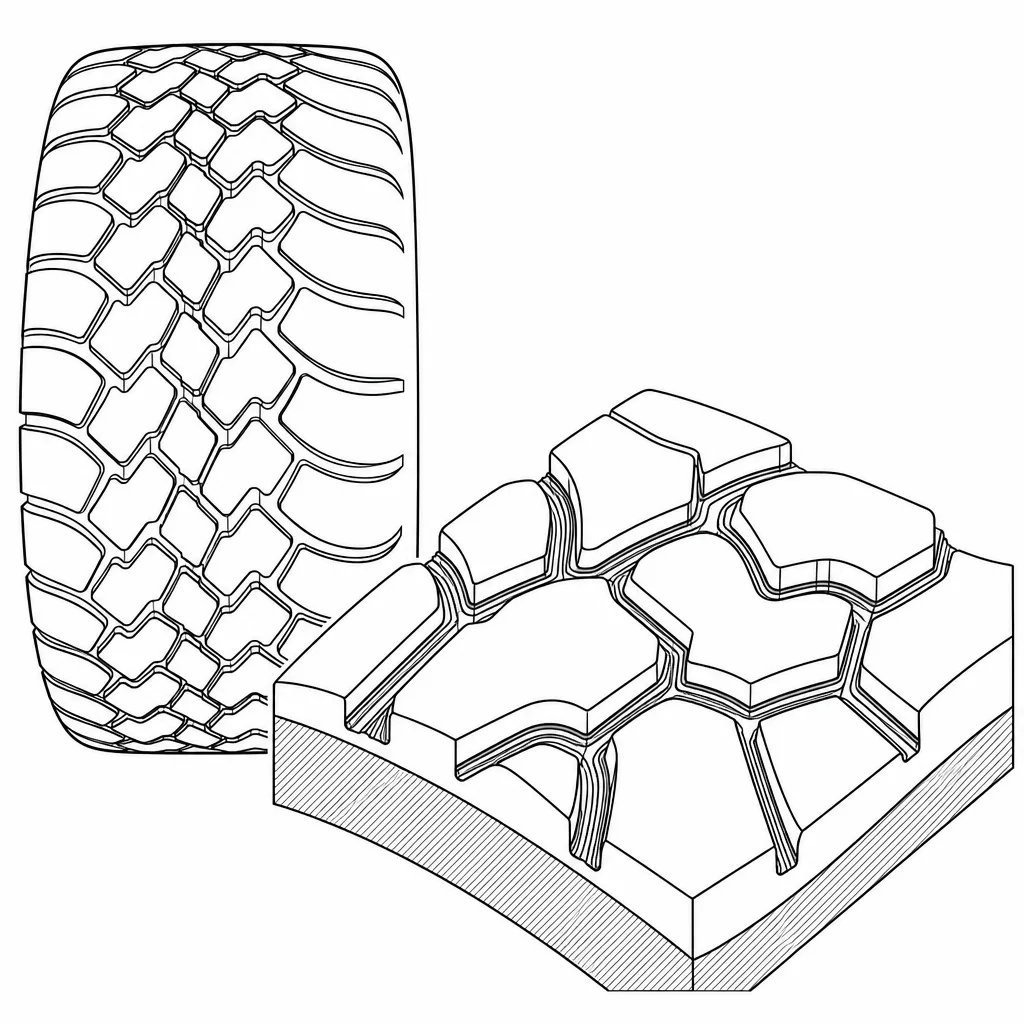 Schéma illustratif : Rainures serpentines avec connexions transversales et obliques