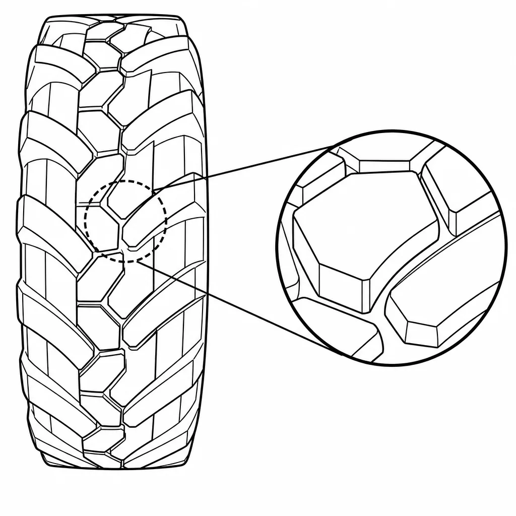 Schéma illustratif : Grands pavés polygonaux sans lamelles