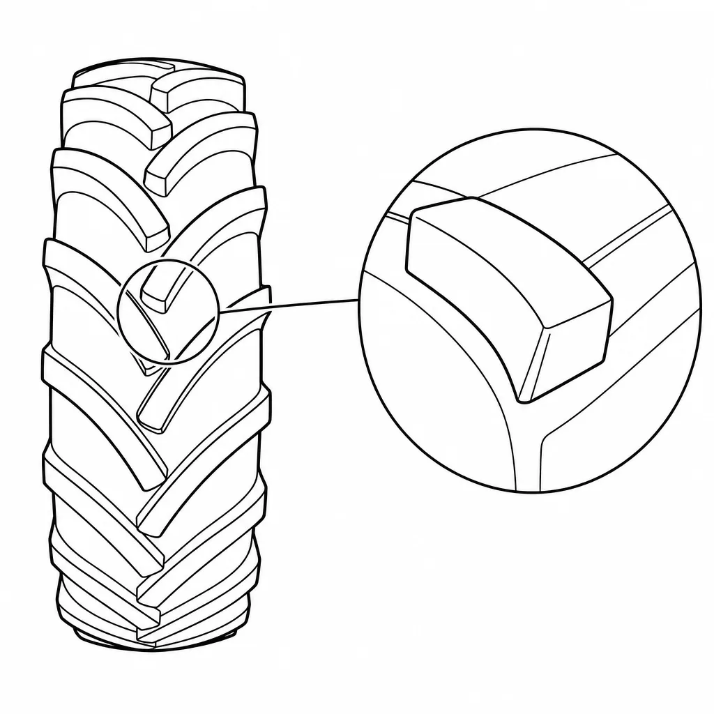 Schéma illustratif : Barrettes épaisses à surface pleine, sans lamelles