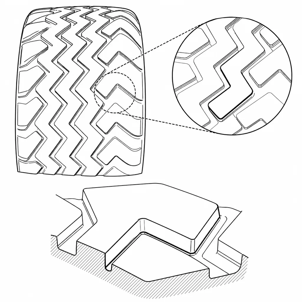 Schéma illustratif : Pavés larges dépourvus de lamelles