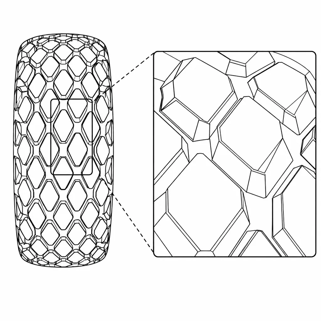 Schéma illustratif : Pavés centraux imbriqués par des contours anguleux