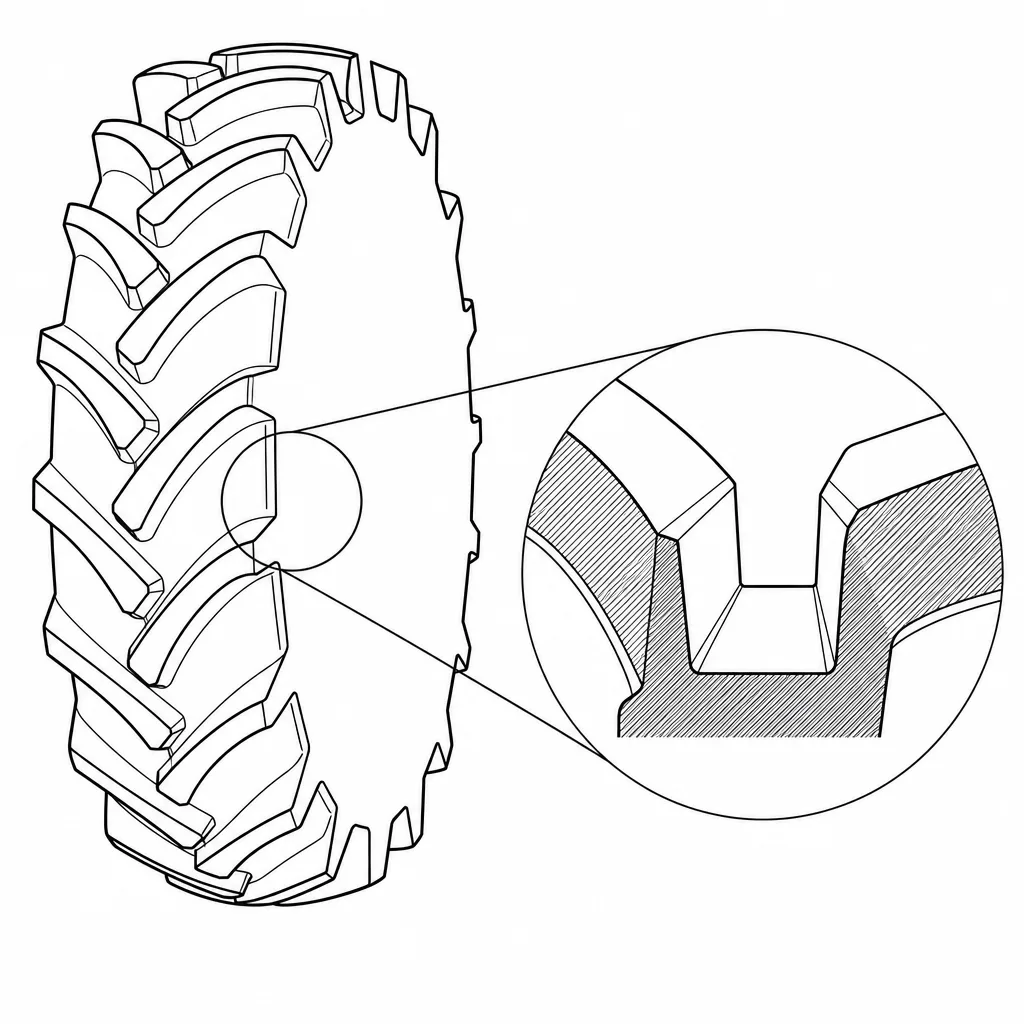 Schéma illustratif : Rapport creux/gomme élevé entre les grandes barrettes