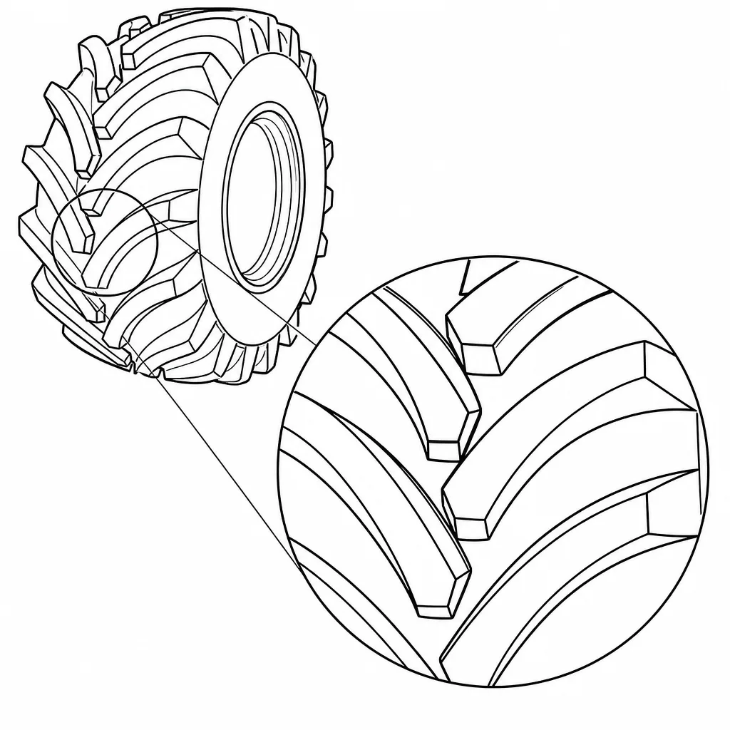 Schéma illustratif : Centre sans bande de gomme continue, formé de pointes alternées