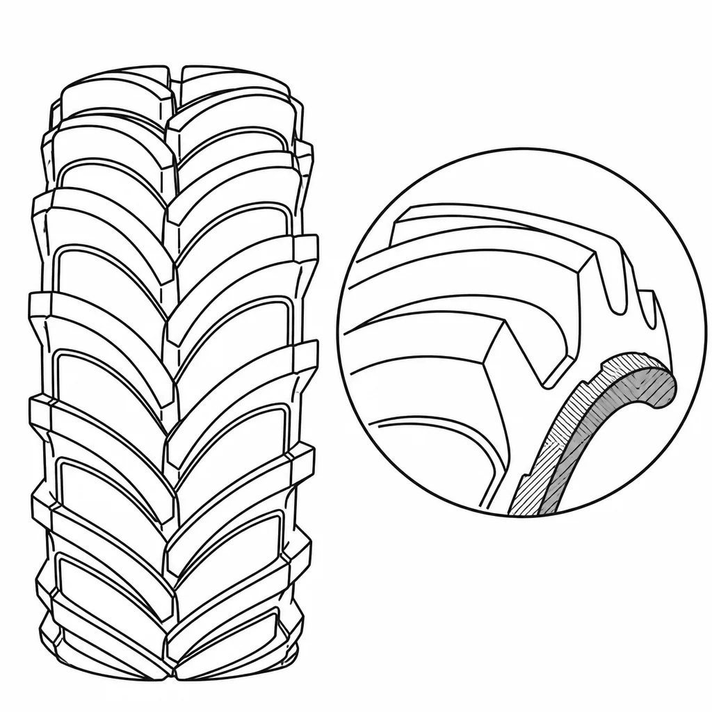 Schéma illustratif : Crampons d’épaule saillants, espacés et sans liaison transversale visible