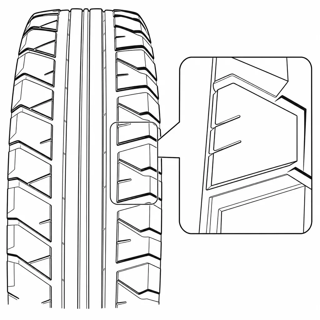 Schéma illustratif : Pavés obliques dotés de courtes lamelles