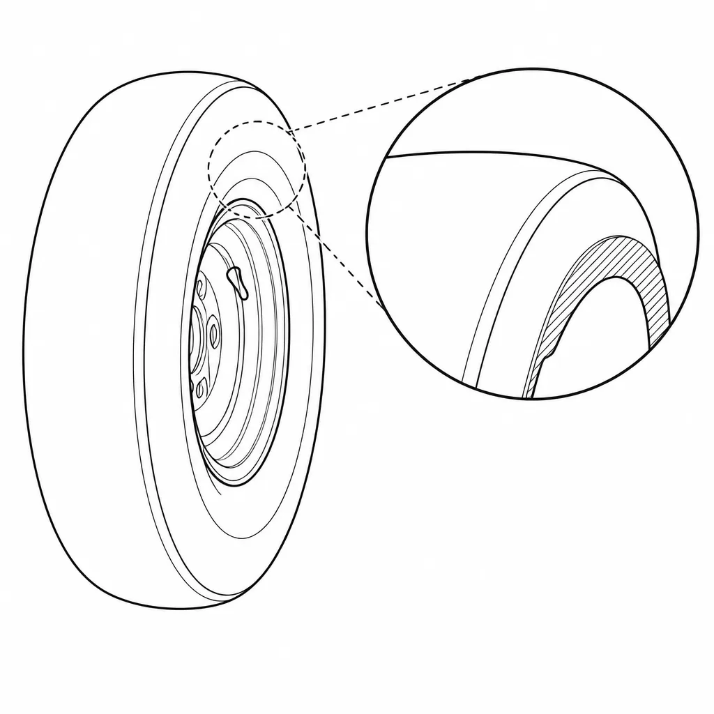 Schéma illustratif : Épaules arrondies sans angle vif