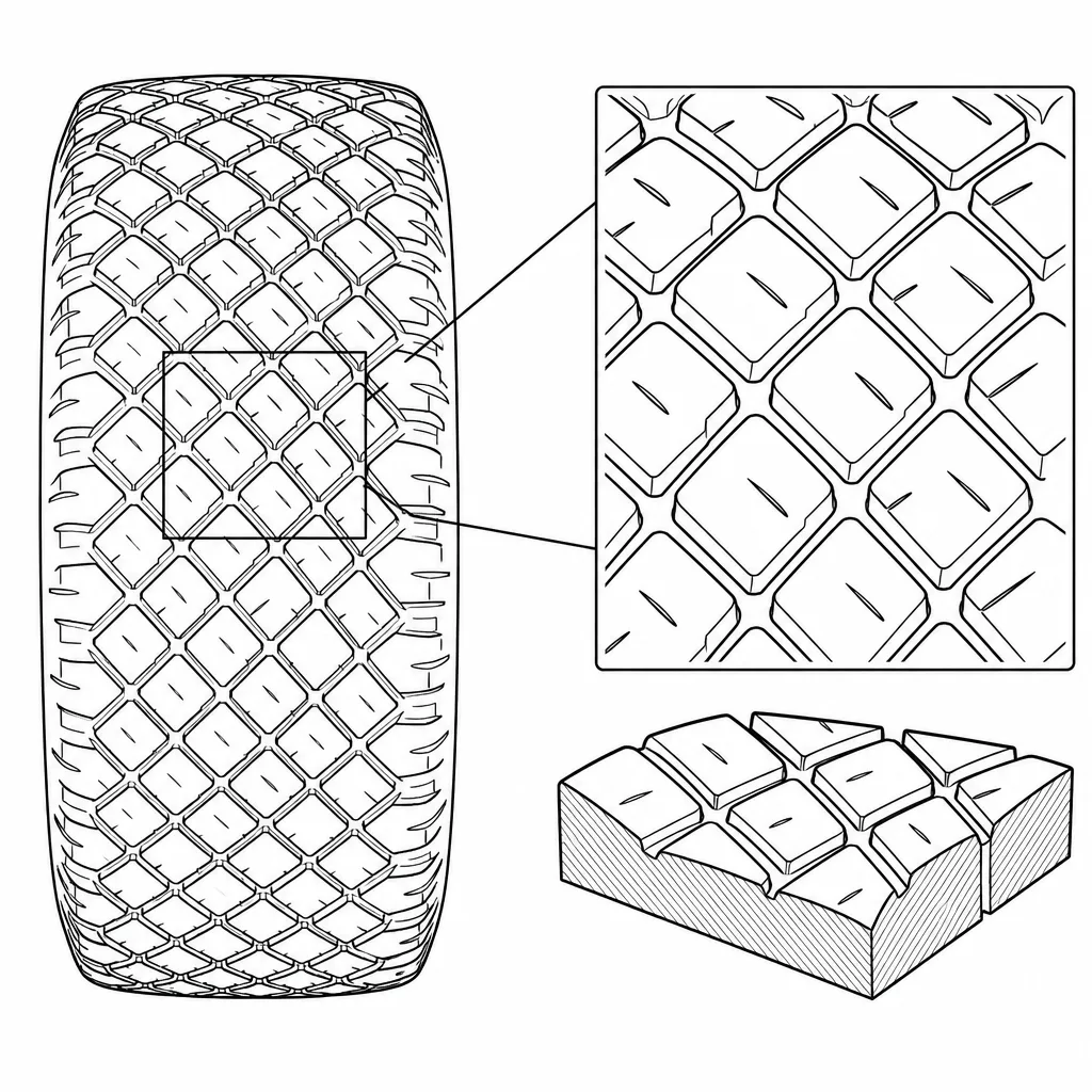 Schéma illustratif : Maille dense à creux étroits