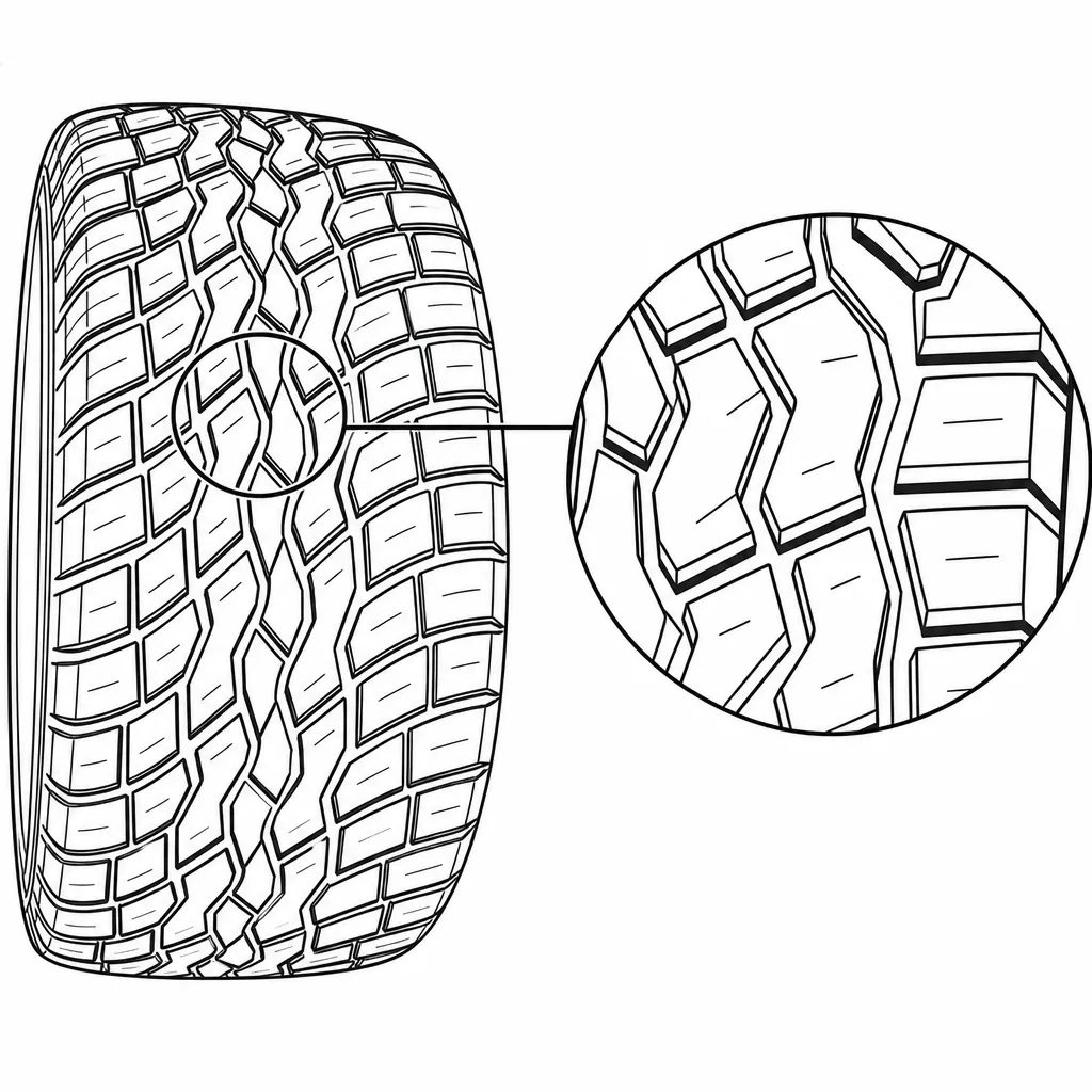 Schéma illustratif : Grandes plages de gomme faiblement incisées