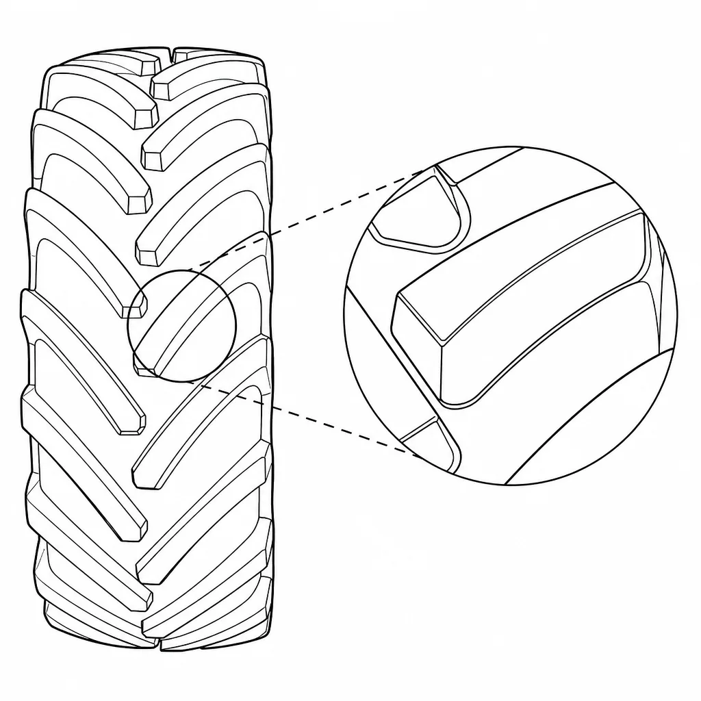 Schéma illustratif : Barrettes très larges, pleines et sans lamelles