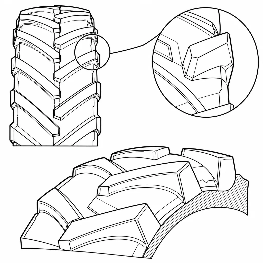 Schéma illustratif : Crampons d’épaule volumineux et saillants
