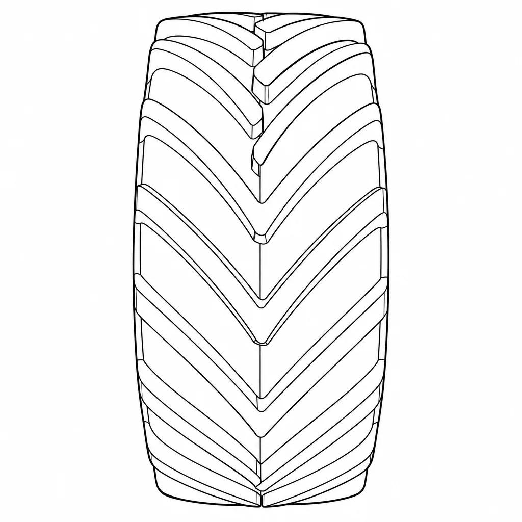profil agricole de traction symétrique à chevrons non lamellisés